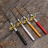 Outdoor Portable Pocket Telescc Mini Pole Pen Shape Folded Rod With Reel Wheel Fishing Accessories
