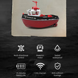 Christmas 1:72 Boat Pool Lake, 2.4GHz Remote Control Tugboat Adults & Kids Birthday Gift for Boys