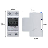 LCD Single Phase Energy KWH AC Digital Watt-Hour Meter 220V 60A 50Hz Electric Din Rail