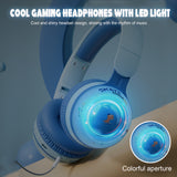 Cartoon Bluetooth 5.1 Wireless Game Headphone Cell Phone with mic RGB Light Gaming headset For Kids PC PS4 Gamer Support TF Card