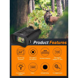 Googles 1080P/30fps 400M Full Dark Night Vision 3" Screen 5X Optical Magnification Digital Binocular