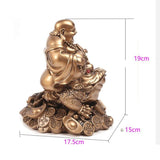 Laughing Buddha Resin Statue - Fengshui Home Decor with Money Frog