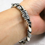 925 Silver Men's Hollow Tang Grass Pattern Chain
