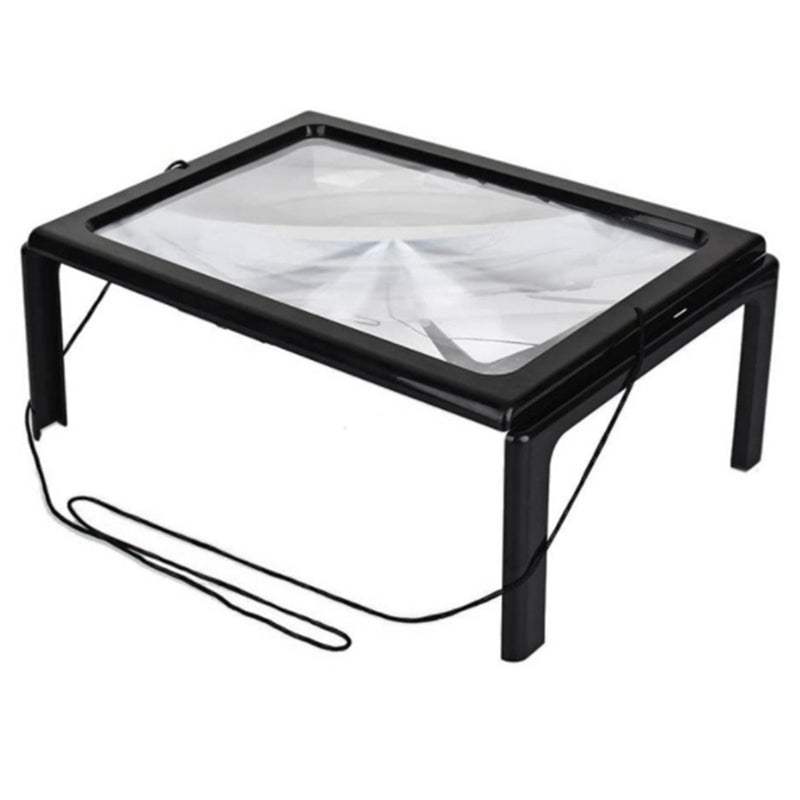 Reading Magnifier Full Page Optical Magnifying Desk Magnifying Glass Foldable LED Lens For Elderly Sewing Knitting