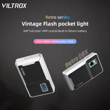 VILTROX 08X 8W RGB Lamp Full Color LED Pocket Vlog Light 2500K-8500K LCD 108Leds Battery for Live Streaming Home Studio