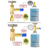 Refrigerator Freon Recharge Hose with Gauge Kit R134A R12 R22,with BPV31 Piercing Tap Vae,for A/C Refrigerant System