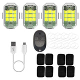 4pcs Anti-Collision Bike Tail Lights 7 Colors M3 Aircraft Strobe Lamp High Brighess 3.7V 350mAh Memory Function for Motorcycle