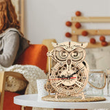 3D Wooden Puzzles DIY Owl Model Kit With Timer, Animal Shaped Unique Desk Clock Home Decor For Kids