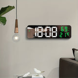 1pc 22.86cm Large Digital Wall Clock With Temperature And Humidity Display, 3 Alarms, Night Mode, And 12/24H LED Display - Battery Is Excluded