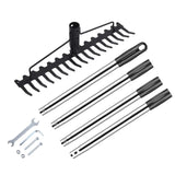 Heavy Duty 3.9/5.2/6.6FT Bow Rakes Lawns 17 Tines Metal Thatch Rake for Leveg Grass wer Beds Yards