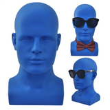 Male Mannequin Professional Manikin Head for Wigs Hats Headphone Display Stand (Matte Blue)