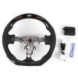 LED Car Leather Steering Wheel Perforated NAPPA Fit for Nissan 370z 09 2010 2011 2012 2013 2014 2015-2020 Carbon Fiber Accessory