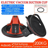 8-inch Electric Suction Cup - Heavy-Duty Hand-held Glass, Granite & Tile Lifter with 200KG Load Capacity