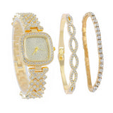 Women's Square Diamond Bracelet Fashion Quartz Watch