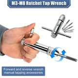 Adjustable Ratchet Hand Tap Wrench Hand Tapping Fittings Tap Wrench M3-M8 With Forward And Reverse Wrench