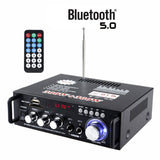 600W Bluetooth Stereo Audio Amplifier - For Car and Home HiFi Music with SD, USB, FM - 12V/220V.