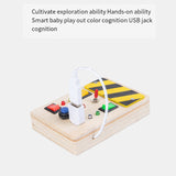 Baby Montessori Busy Board Wooden Toys With LED Light Switch Control Travel Activities Children Games For Toddlers 2-4Y