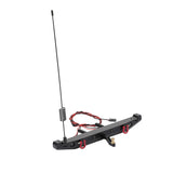Metal Rear Bumper with LED Light Antenna Tail Hook for 1:10 RC Crawler Car TRX4 Axial SCX10 90046