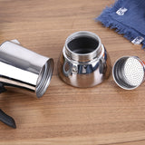 1pc Hand-Washing Stainless Steel Moka Pot - 200ml/300ml - Thickened Coffee Machine for Black Espresso and Coffee Extraction