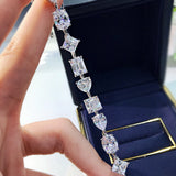 Women's Fashion And Fully-jewelled Shaped Sterling Silver Bracelet