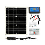 180W 12V Solar Panel + 20A Solars Charger Controller Set Single/Dual USB Port Off Grid Monocrystale Module for Phone Camping