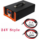 12000W Pure Sine Wave Inverter--24V/48V/60V/72V/96V Converter for Home, RV and Off-Grid Solar Systems + 2 AC Outlet & LED Light