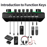 Profsssional v9 Multifunctional USB Live Sound Card Audio Mixer Soundcard for YouTube gaming livestream Recording Home Kareoke