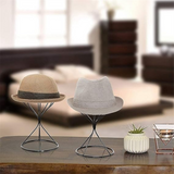 2 Pieces Modern Metal Stands Durable Stable Cap Wigs Holder Display Adult Rack Hat Model Stand