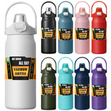 1200ml Insulated Bottle Stainless Steel Thermal Water Cup BPA Free Portable Tumbler Wide Mouth Opening for Outdoor Travel