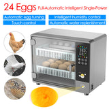 24-Egg Full Automatic Touch Temperature Control Incubator - Ideal for Chicken, Duck, Quail & Bird Hatchery