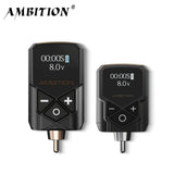 Ambition kuark Wireless Tattoo Battery Power Supply RCA Interface 1950amh portable LCD Display For Rotary hine Fast Charger