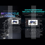 Waterproof DVR 2K+1080P Dual Dash Cam Night Vision HD Motorcycle Driving Recorder WiFi GPS Navigation 3.0 inch screen