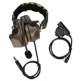 COMTAC II Silicone Earmuff Noise Reduction Tactics w/ U94 PTT Walkie Talkie Headset K Head