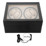 Automatic Rotation Watch Winder for 4 Automatic Watches 6 Wristwatch Storage Display (Black)