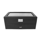 Watch Display Storage Case 2 Tier 24 Slot Jewelry Display Storage Box Organizer with Clear Lid for Men Women