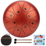 MMBAT Steel Tongue Drum C key Ethereal WorryFree Sanskrit Hand Pan Percussion Instrument 8in(Orange )