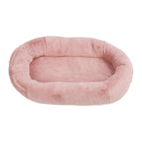 Human Sized Big Dog Bed Washable Detachable Giant Napping Orthopedic Dog Bed with Storage Pocket Coral Pink 39.37 X 27.56 X 11.81in