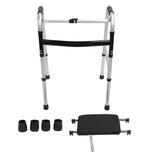 Narrow Walker 8 Gears Adjustable 4 Feet Folding Aluminium Alloy Medical Walker with Soft Seat