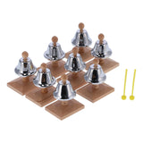 8Pcs Hand Bells Set 8 Note Handbells Colorful Metal Percussion Musical Toy Kids Teaching Aids
