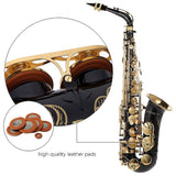 ammoon Eb Alto Saxophone Brass Lacquered Gold E Flat Sax 82Z Key Type Woodwind Instrument with Clean