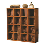 Wall Mounted Figures Display Shelves Rack Retro Wooden Figures Display Case for Home Bedroom 16 Grids