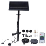 9V 8W Remote Control Floating Solar Fountain Pump with Light for Garden Outdoor Landscape Decor