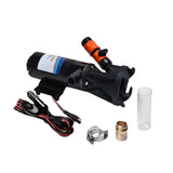 Macerator Pump for RV 12V Self-Priming Sewage Pump 3-inch Water Inlet Double Four Leaf Blade 45L DC Electric Sewage Pump for RV Camper Motorhome Wast