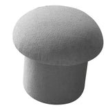 Sofa Bench Simple Modern Elastic Comfortable Soft Round Pine Wooden Foot Stool for Home Decoration Gray