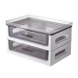 Desk Organizer Drawer Type Dustproof Desktop Storage Rack with Top Tray for Living Room Kitchen White 2 Layers