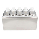 Sauce Dispenser Pump Salad Jam Seasoning Condiment Squeeze Pump Container with Base for Kitchen Restaurant 5 Pumps