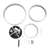 Modern Ceiling Light Fixture Living Room Bedroom Hanging 3 Rings Dimmable Flush Mount Lamp with Remote Control