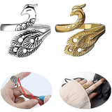 Crochet Sweater Rings 2 Pack Adjustable Knitting Crochet Accessories Silver + Copper