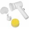 Handheld Rotary Scrubber, Perfect Helper For Cleaning Shoes And Carpets - With 3 Replaceable Brush Heads - (white)
