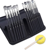 Artist Brush Set With 15 Brush Sizes For Painting. Contains High Quality Nylon Hair And Utility Knife, 1 Piece Black Sponge (cross-border 15 Canvas Se